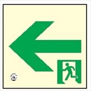 通路誘導標識 高輝度蓄光式 壁面用 150mm×150mm 1.4mm厚 HLS-15 C200級 日本消防設備安全センター認定品 避難誘導標識