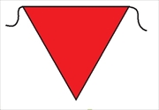 三角旗 【赤無地】 280㎜三角 安全標識 軟質ビニール製