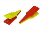 ポイントクリップ　PK-１　赤／黄　4個入り 写真撮影用目印 ロッド・標尺・鉄筋用クリップ マイゾックス MYZOX