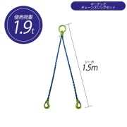 チェーンスリングセット 2本吊り 使用荷重1.9t マーテックGチェーンスリング TG2‐EGKNA 6mm×1.5m 大洋製器工業 TAIYO