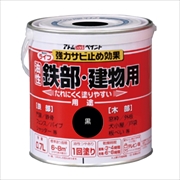 アトム ライフ 0.7L 黒 油性 つやあり 1回塗り 強力錆止め効果  鉄部・木部・建物用 油性合成樹脂ペイント 酸化硬化塗膜 アトムサポート