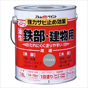 アトム ライフ 1.6L うすねずみ 油性 つやあり 1回塗り 強力錆止め効果  鉄部・木部・建物用 油性合成樹脂ペイント 酸化硬化塗膜 アトムサポート