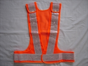 安全ベスト サイズ調整ベスト 3段階調整 オレンジ/白 70mm巾