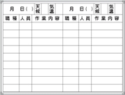 ホワイトボード 作業予定表 Ｄ-5Ｗ 900×1200mm アルミ枠仕上げ 粉受け付き 吊り金具付き