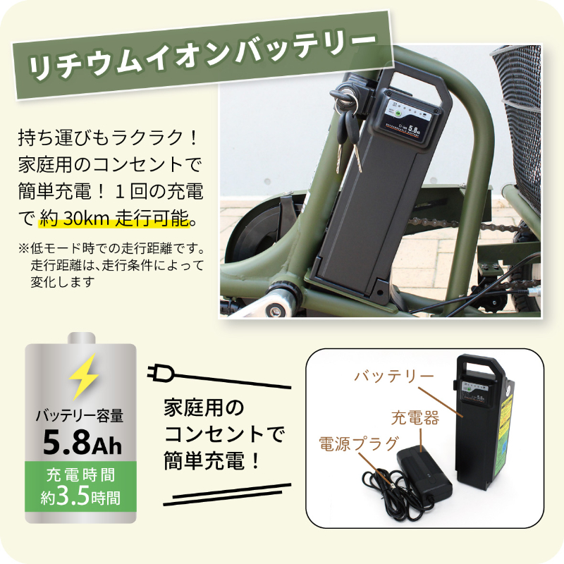 E-PARTON PLUS ノーパンクロータイプ 電動アシスト三輪自転車 BEPN18PN