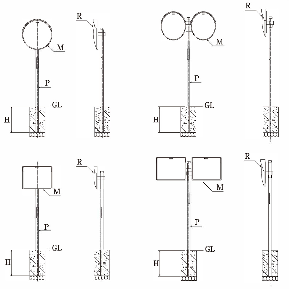 家庭用反射鏡設置構造図